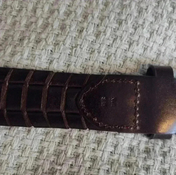 NWT Ted Baker London Chocolate Wicker Leather S/M Woven Leather Hip Belt - Picture 5 of 7